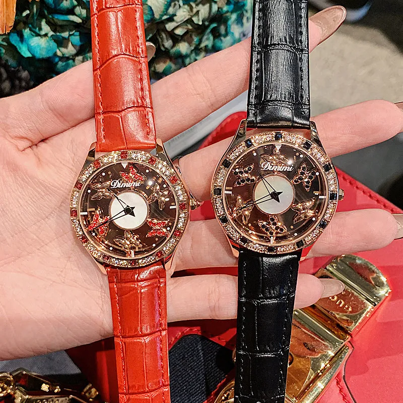 Fashion Rotatable Butterfly Pattern Women's Watch