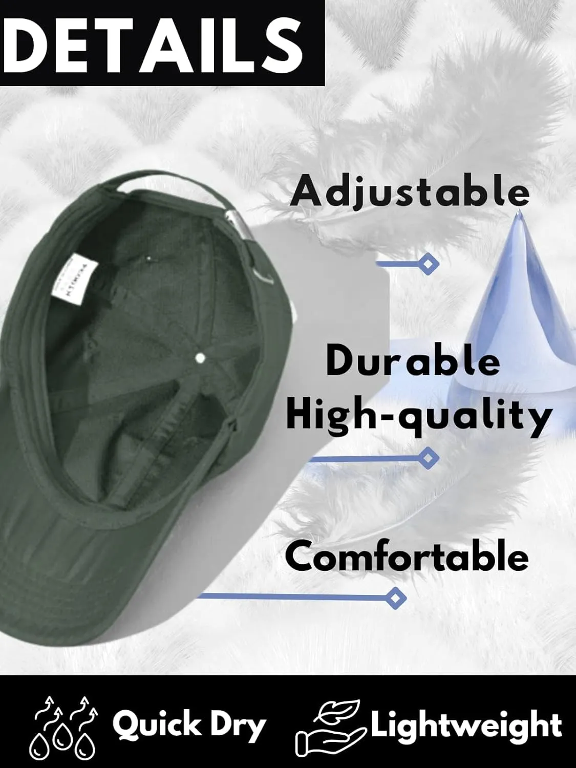FASHIXD Unisex Waterproof Baseball Cap Outdoor Hat Quick Dry Sun Hat [All Senson]