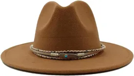 Fedoras Accessories Men's Gentlemen Women's Church Hat Wide Brimmed Jazz Hat Sombrero 5 L59-61cm