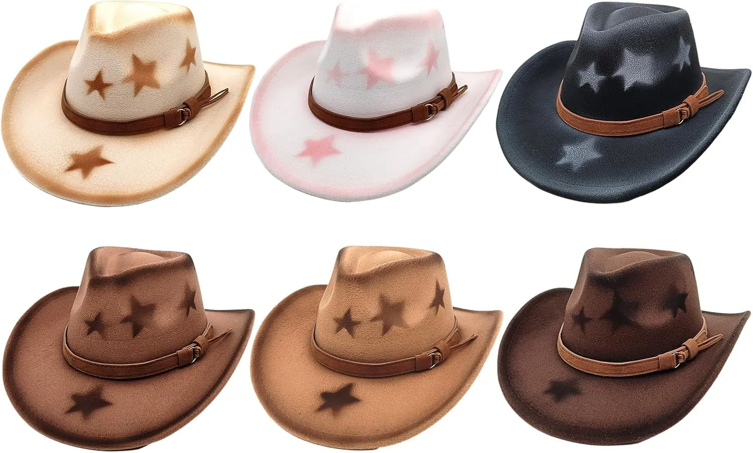 Fedoras Hat Panama Hat Maillard Star Print for Women Men Photo Props Western for Men Women Unisex Wear Headwear