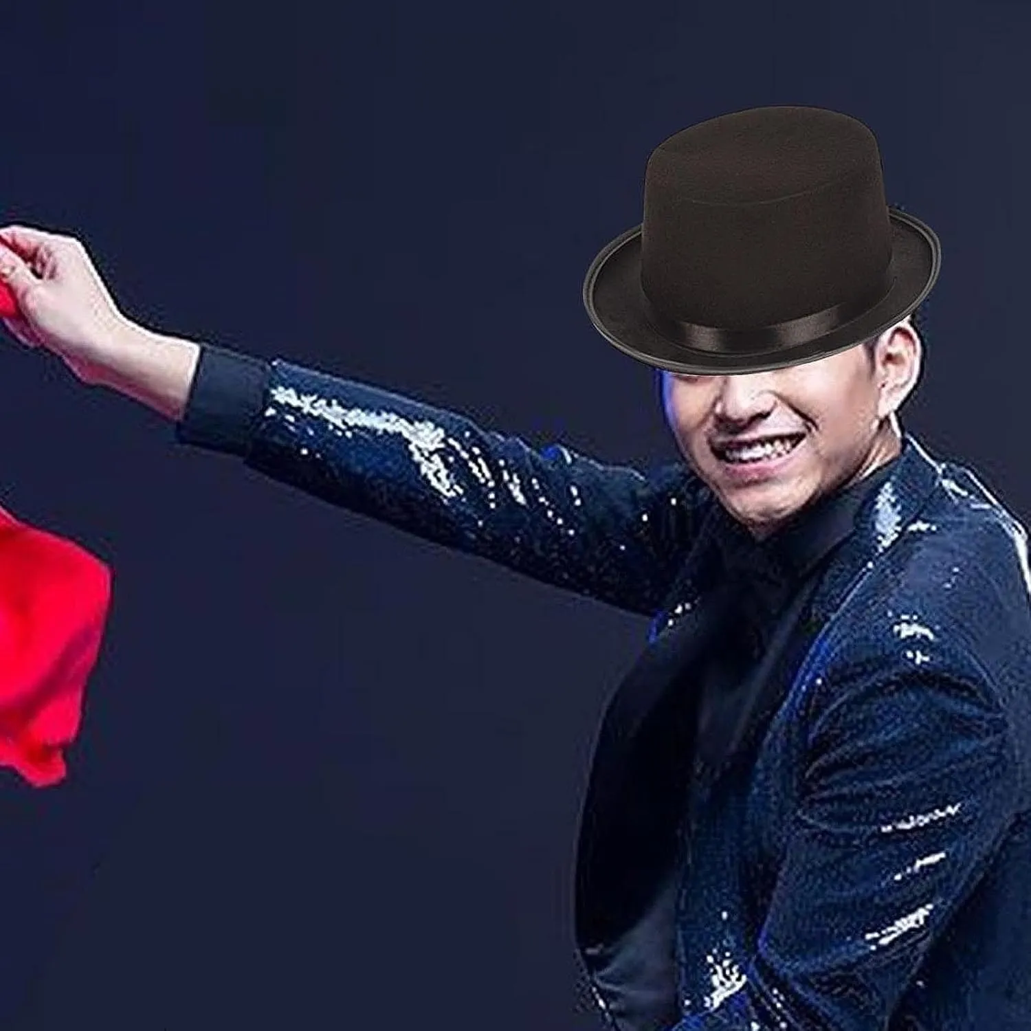 Felt Top Hat Jazz Hat Dress Up Costume Accessory for Festival Nightclub Carnival