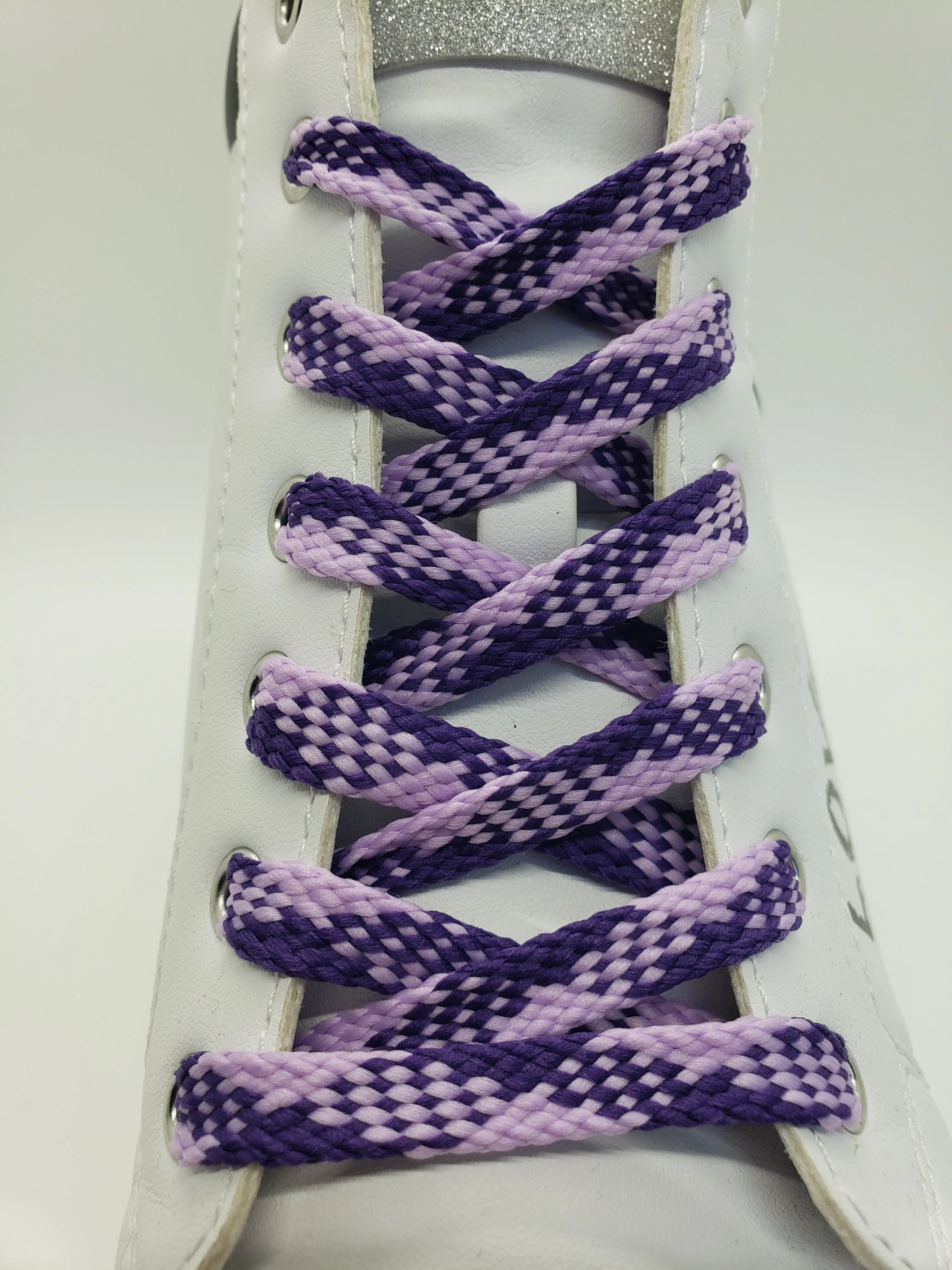 Flat Argyle Shoelaces - Purple and Lilac