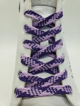 Flat Argyle Shoelaces - Purple and Lilac