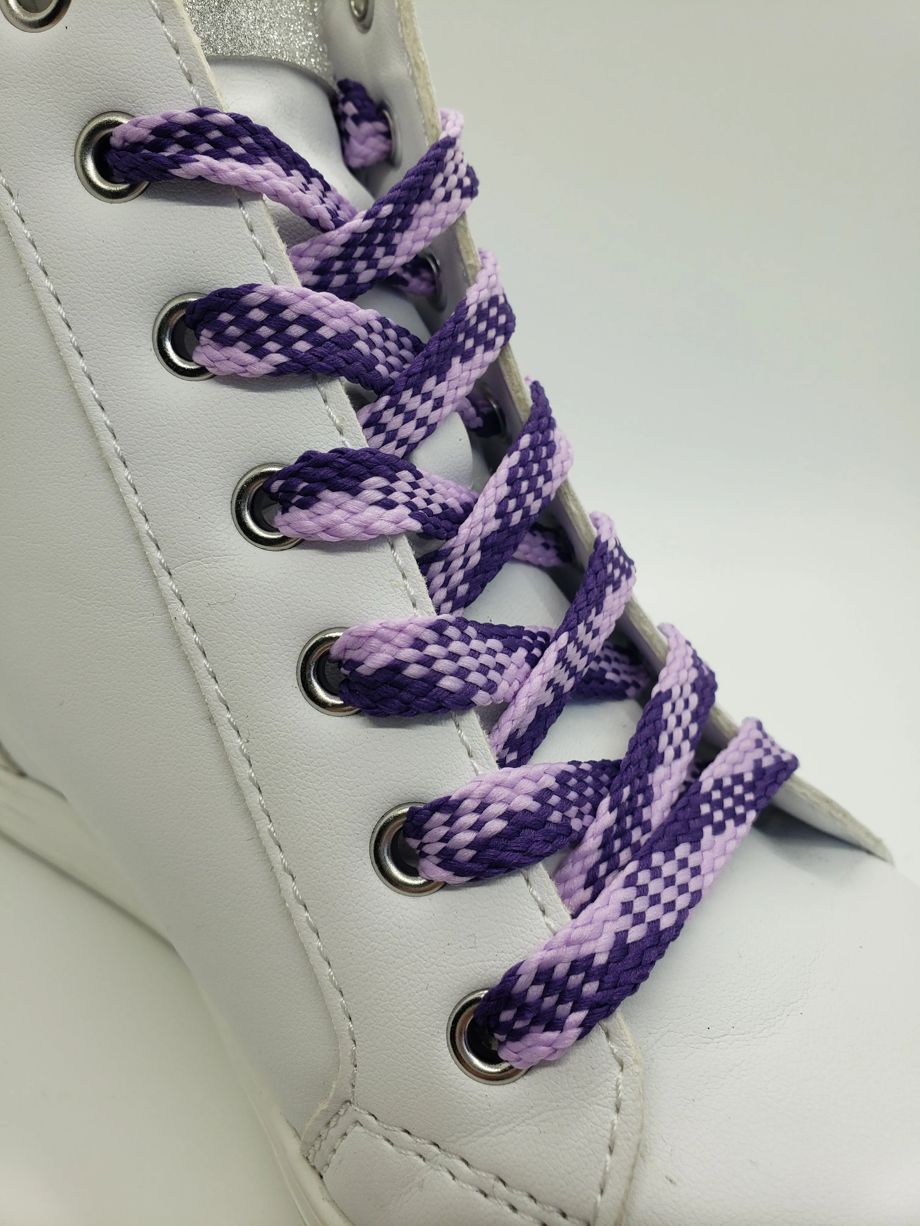 Flat Argyle Shoelaces - Purple and Lilac