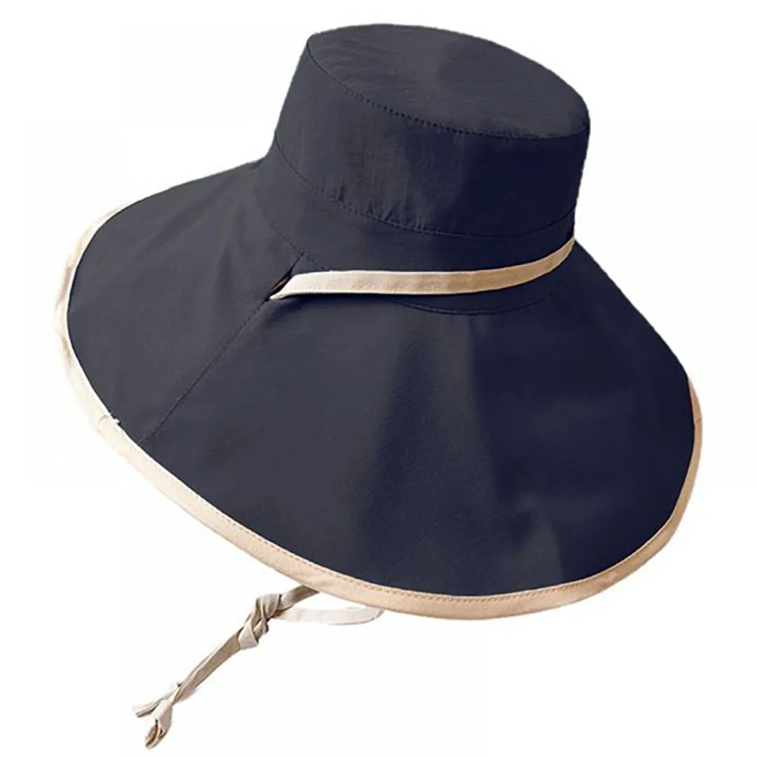 Floppy Sun Hat with Tie - Black