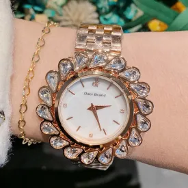 Flower Design Zircon Women's Watch
