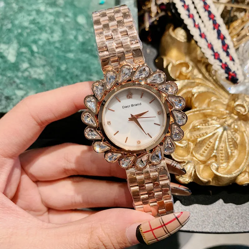 Flower Design Zircon Women's Watch