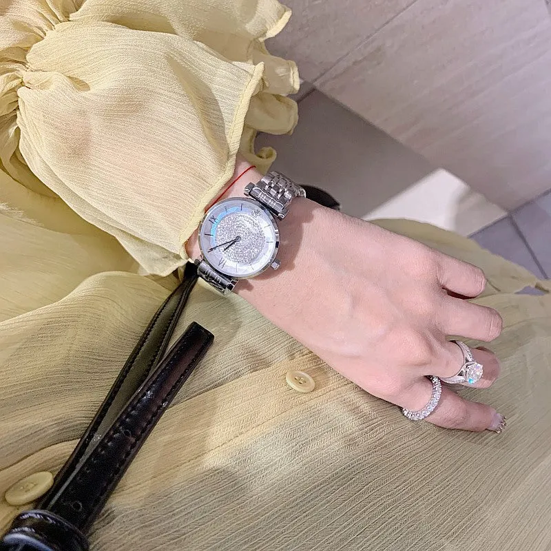 Full of Diamond Stainless Steel Strap Women's Watch