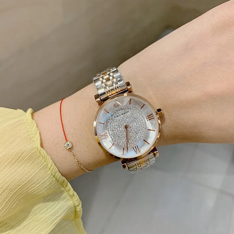 Full of Diamond Stainless Steel Strap Women's Watch