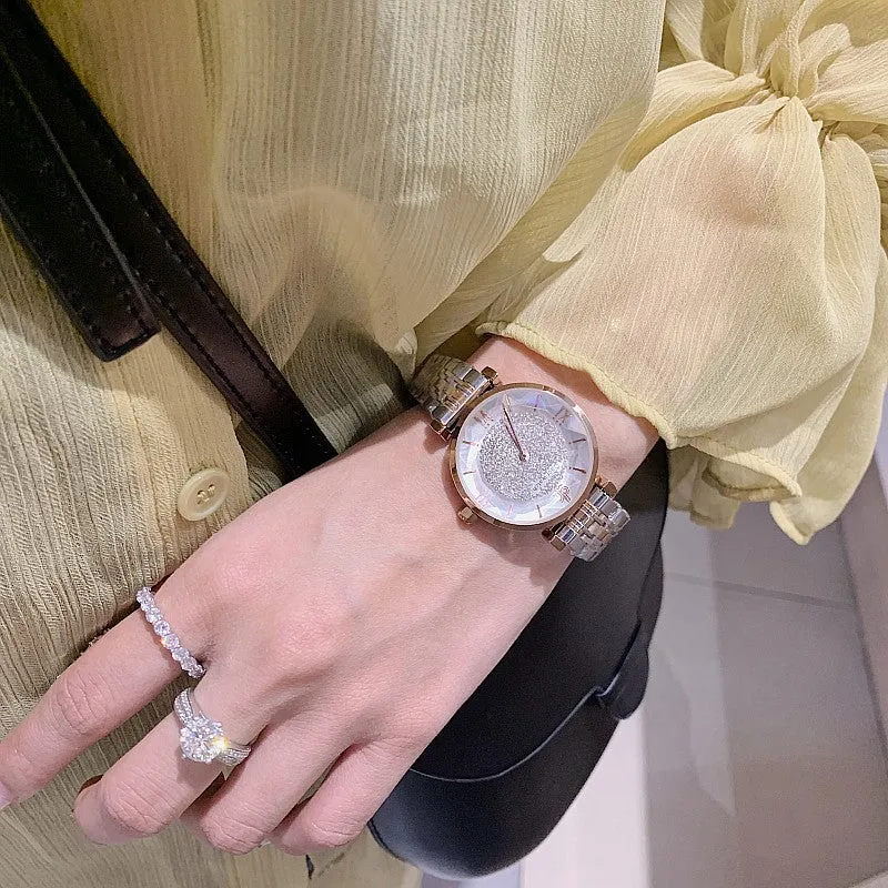 Full of Diamond Stainless Steel Strap Women's Watch