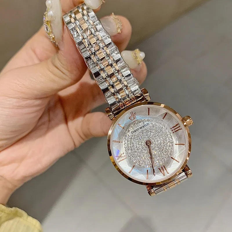 Full of Diamond Stainless Steel Strap Women's Watch