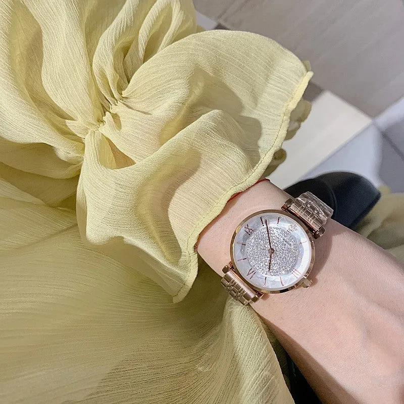 Full of Diamond Stainless Steel Strap Women's Watch