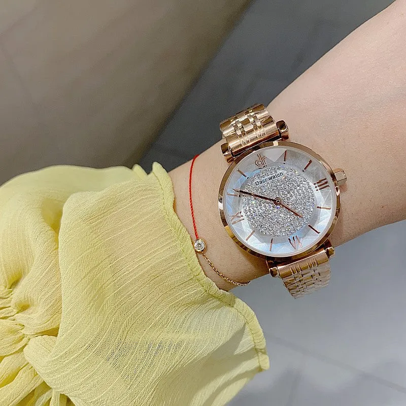 Full of Diamond Stainless Steel Strap Women's Watch