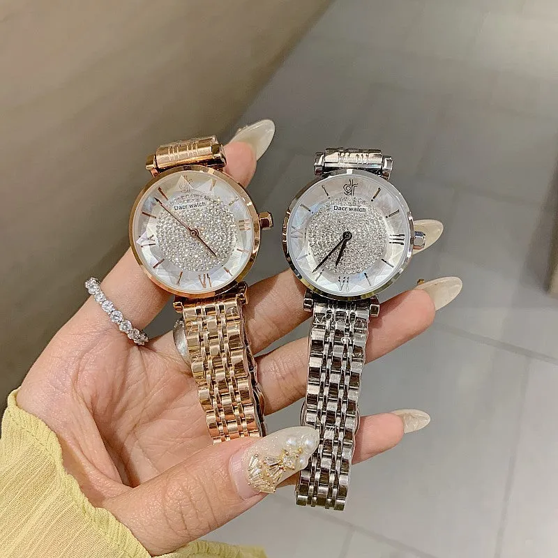 Full of Diamond Stainless Steel Strap Women's Watch