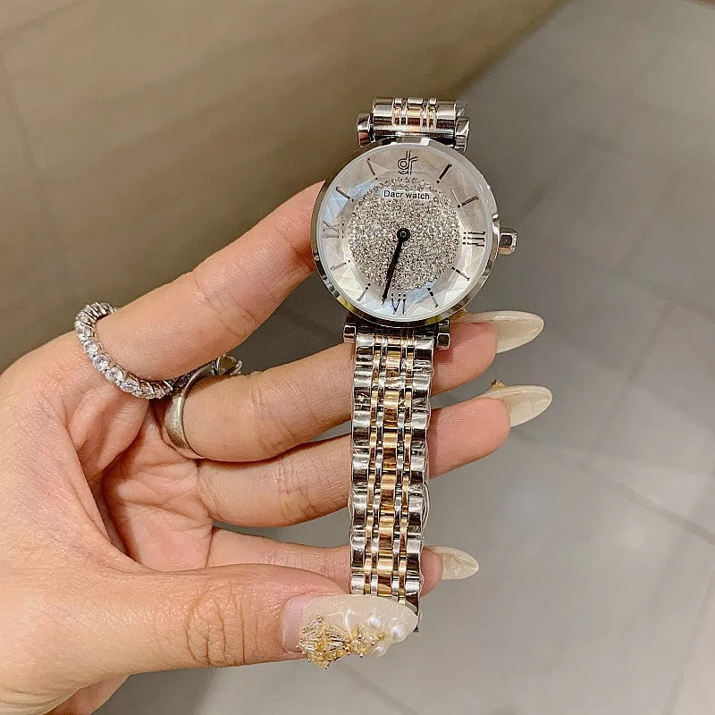 Full of Diamond Stainless Steel Strap Women's Watch
