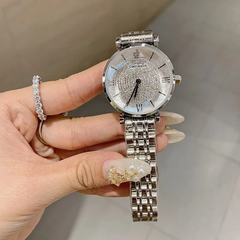 Full of Diamond Stainless Steel Strap Women's Watch