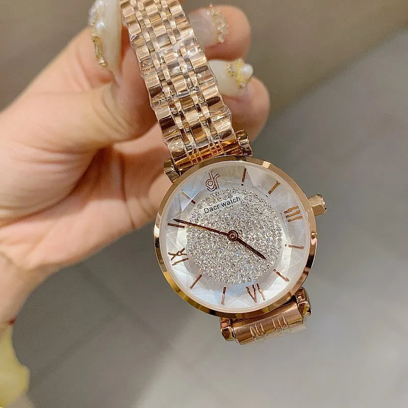 Full of Diamond Stainless Steel Strap Women's Watch