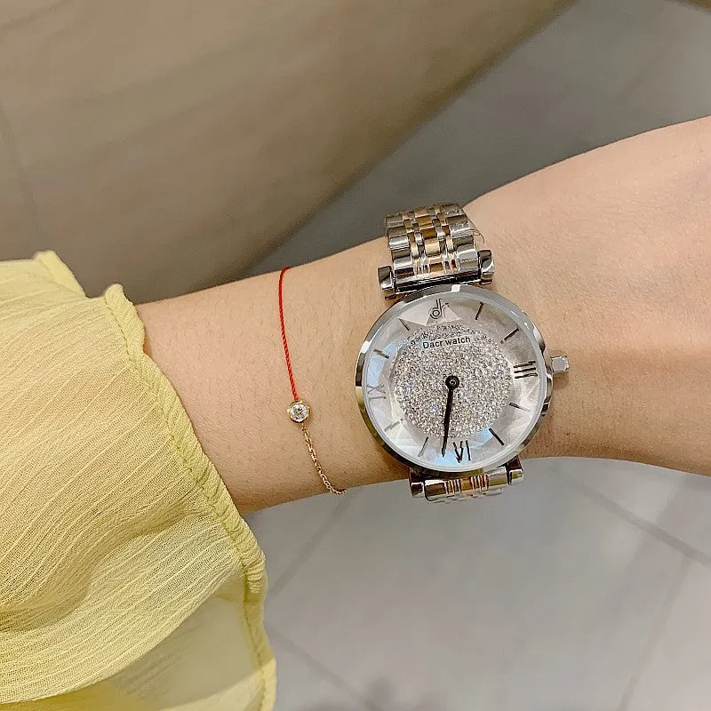 Full of Diamond Stainless Steel Strap Women's Watch