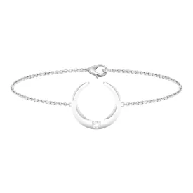 Gold Moon Chain Bracelet with Diamond