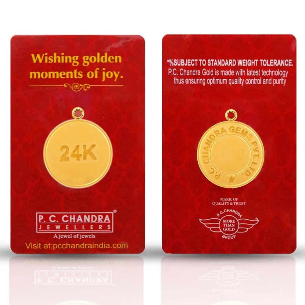 Gorgeous 24k, 10 Gm Gold Coin Pendant.