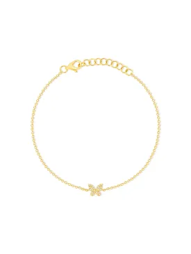 Hallie Diamond Single Butterfly Bracelet 14K