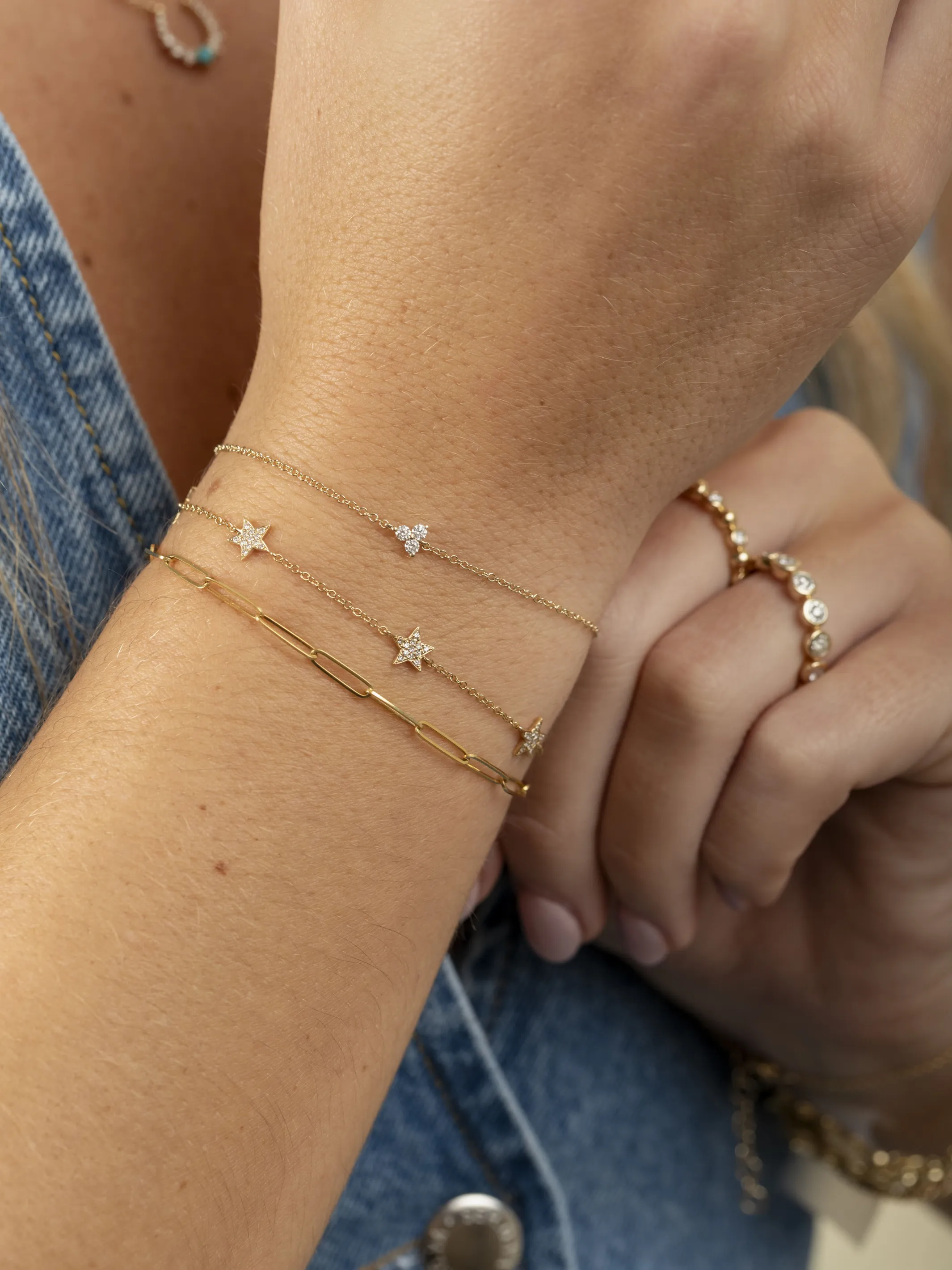 Hallie Diamond Star Bracelet 14K
