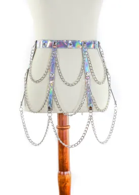 Hanging 3 Row Chain Silver Rainbow Belt