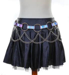 Holographic Ring Link Belt With Chain