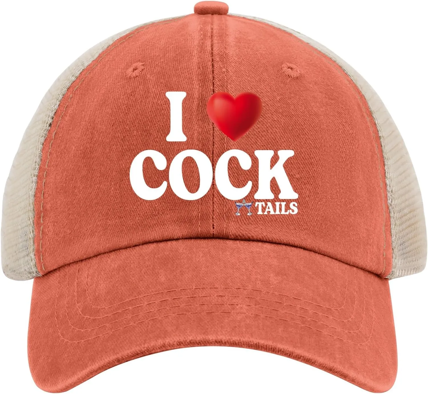 I Love Cocktails Hat Trucker Hat Men Funny Mesh Hats for Summer