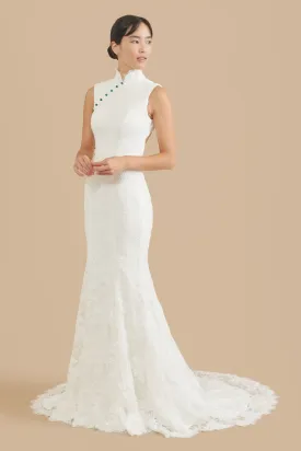 Jade Bespoke Dress [Mermaid] | White Cheongsam Wedding Dress