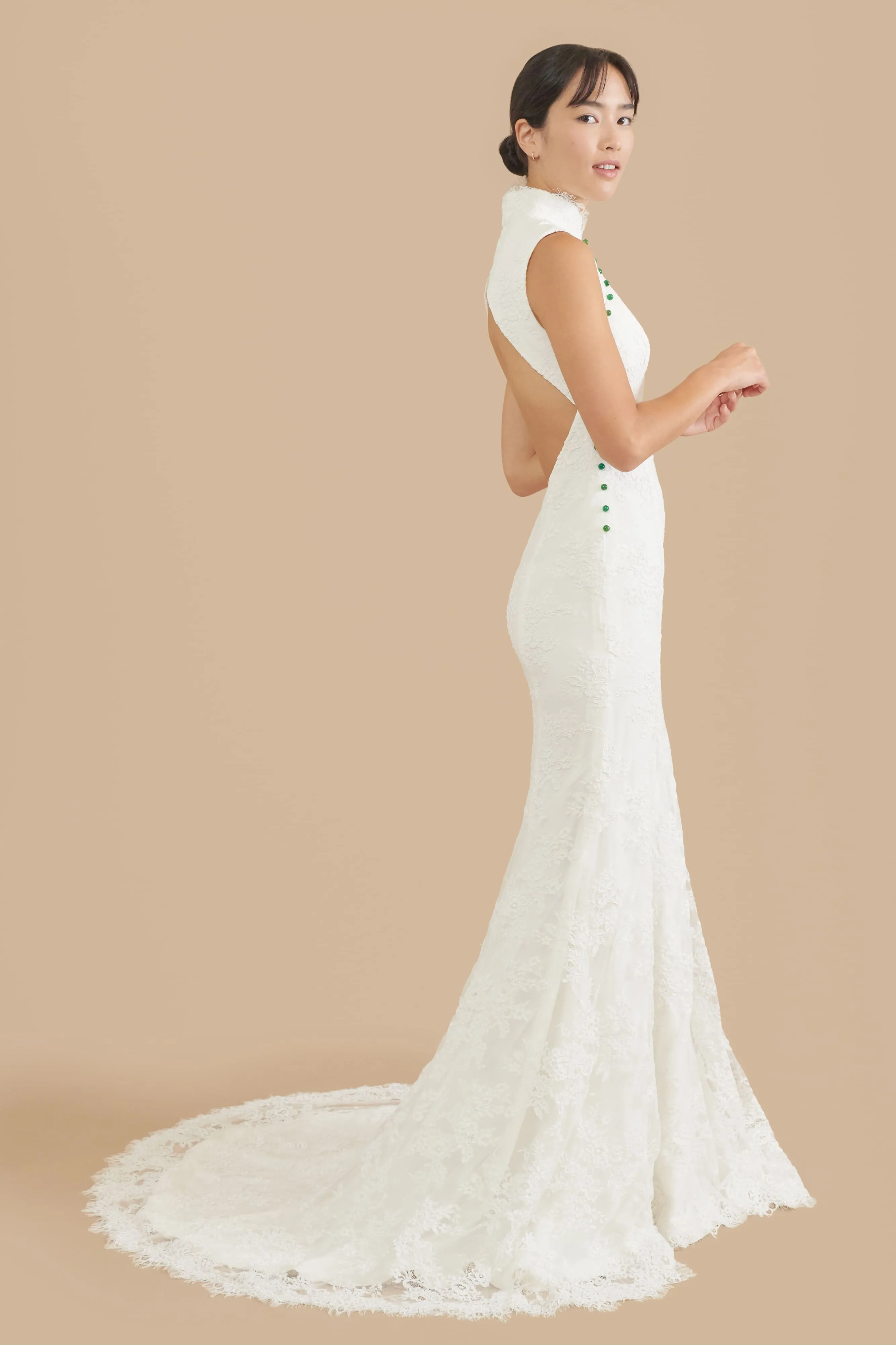 Jade Bespoke Dress [Mermaid] | White Cheongsam Wedding Dress