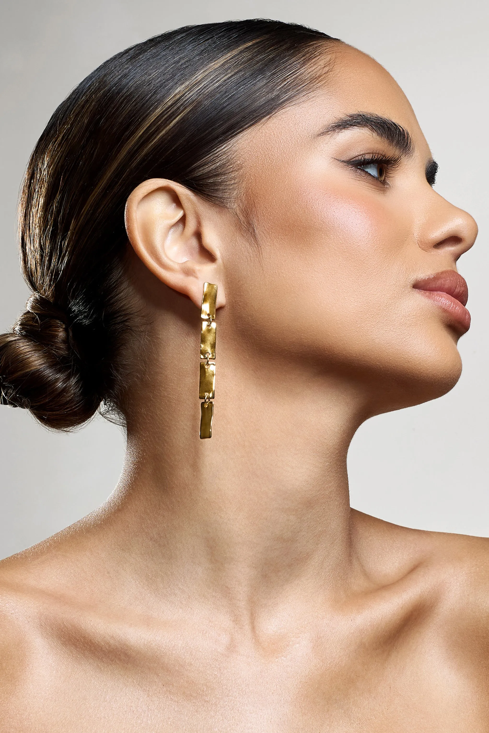 Jolene | Gold Rectangular Drop Earrings