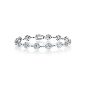 Kamila 7 Carats Round Brilliant Diamond Single Row Bracelet in 18k White Gold