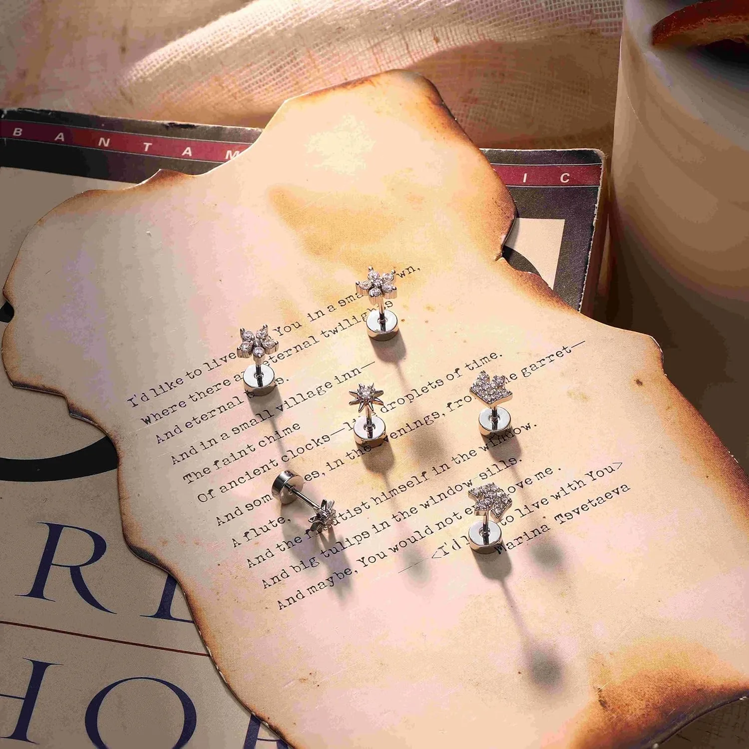 KRFY Flat Back Stud Earrings for Women - Hypoallergenic 925 Sterling Silver Post Cartilage Earring 14K Gold Plated Dainty Tiny Cubic Zirconia Earrings Helix Piercing Jewelry Stud Earrings for Women