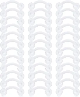 Kridzisw 16G Clear Plastic Curved Barbells Eyebrow Ring Snake Eyes Tongue Rings Acrylic Bioflex Cartilage Helix Tragus Earrings Nipple Belly Lip Ring Piercing Retainer Length 6mm 8mm 10mm 12mm 36pcs
