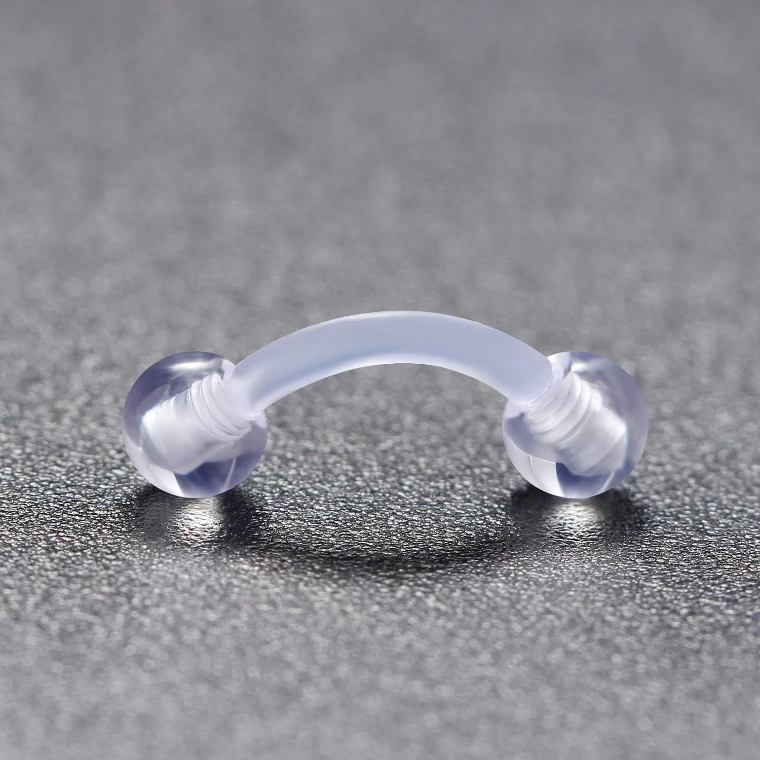Kridzisw 16G Clear Plastic Curved Barbells Eyebrow Ring Snake Eyes Tongue Rings Acrylic Bioflex Cartilage Helix Tragus Earrings Nipple Belly Lip Ring Piercing Retainer Length 6mm 8mm 10mm 12mm 36pcs