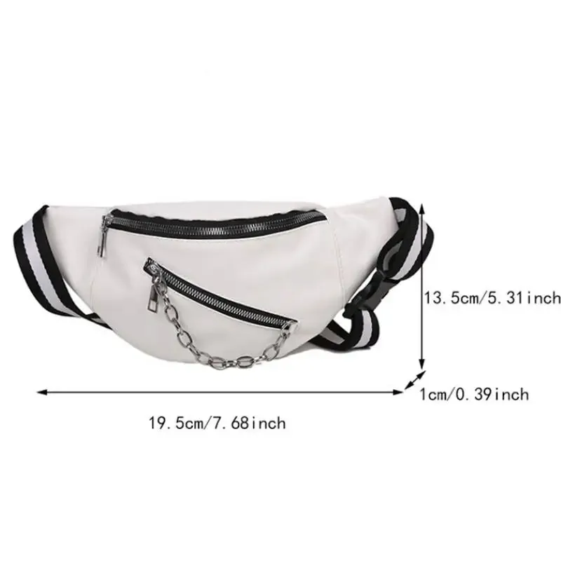 Leather Chest Pack Dumpling Chain Belt Bags