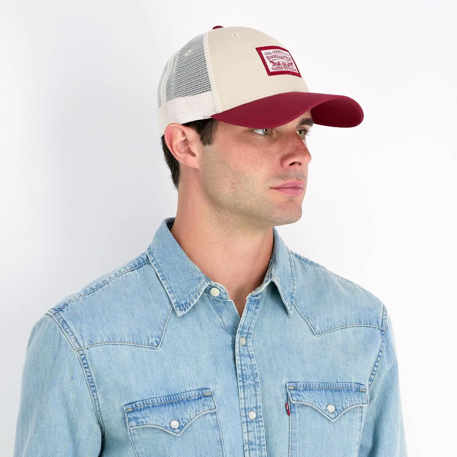 Levi's Men's Classic Style Logo Trucker Hat-Adjustable, Lightweight