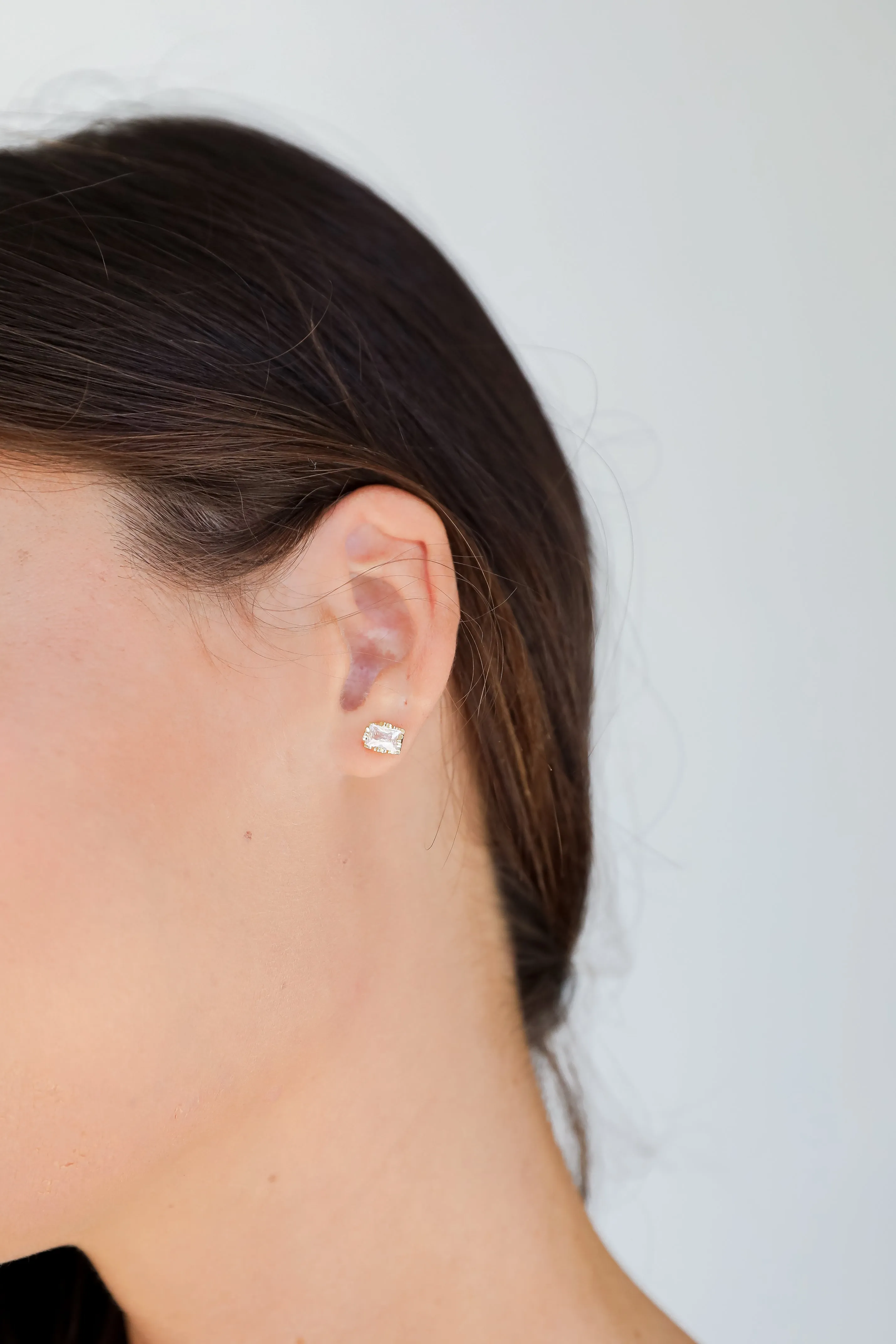 Maggie Gold Gemstone Stud Earrings