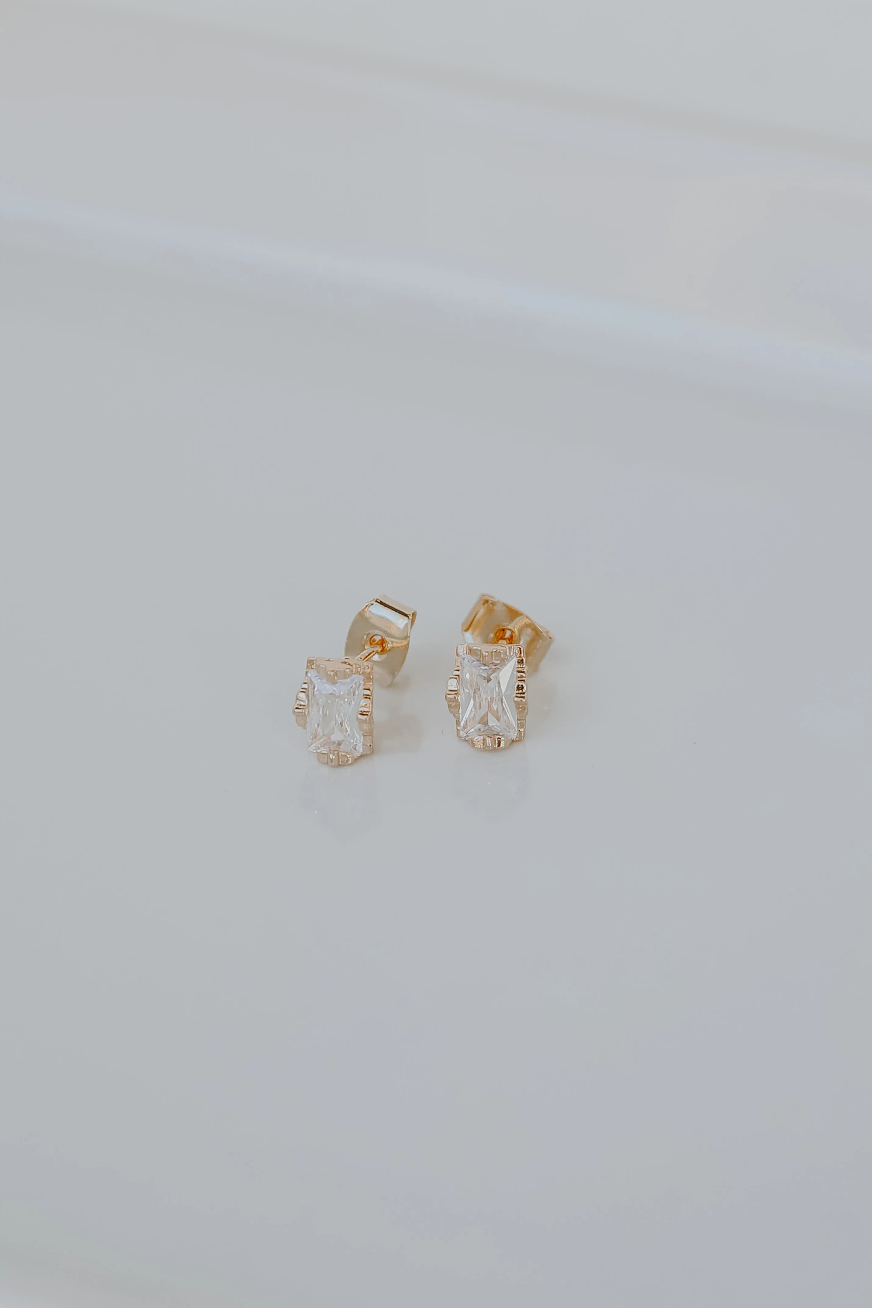 Maggie Gold Gemstone Stud Earrings