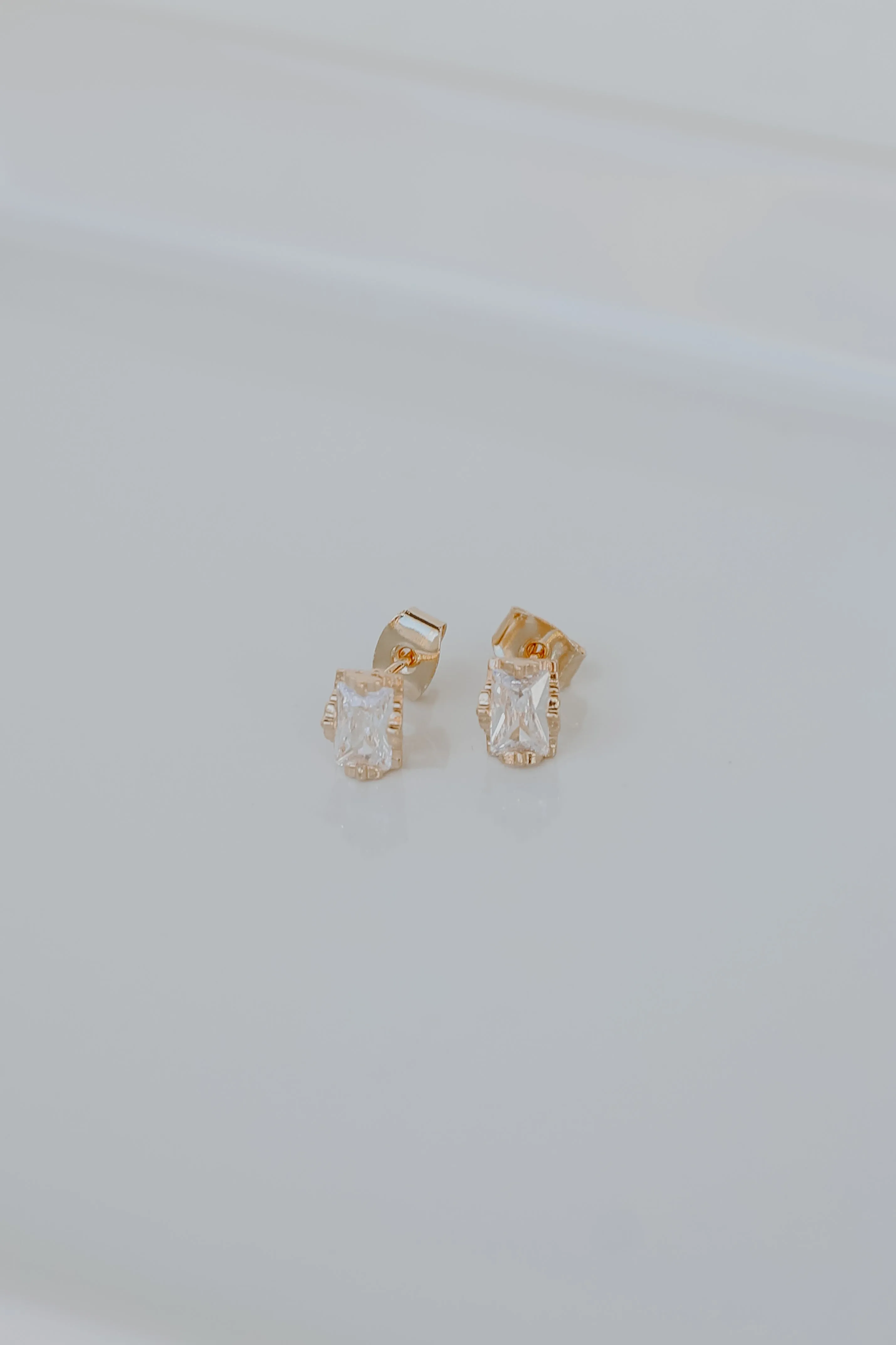 Maggie Gold Gemstone Stud Earrings