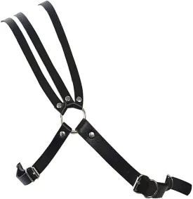 Men's Body Chain Chest Harness Strap Steampunk Gothic Leather Shoulder Armors Buckles Adjustable Rave Clubwear Costume