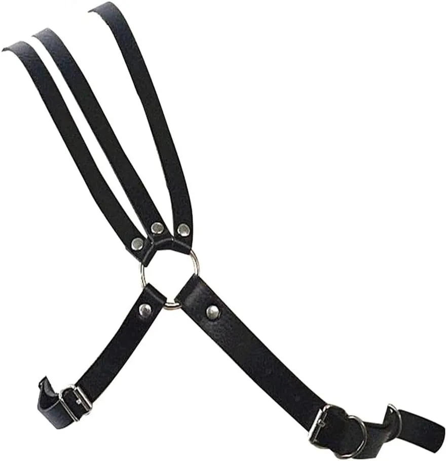 Men's Body Chain Chest Harness Strap Steampunk Gothic Leather Shoulder Armors Buckles Adjustable Rave Clubwear Costume
