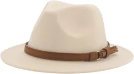 Men's Wide Brim Jazz Hats for Women Fedoras Hat Felted Caps Wedding Fedoras Cap with Belt