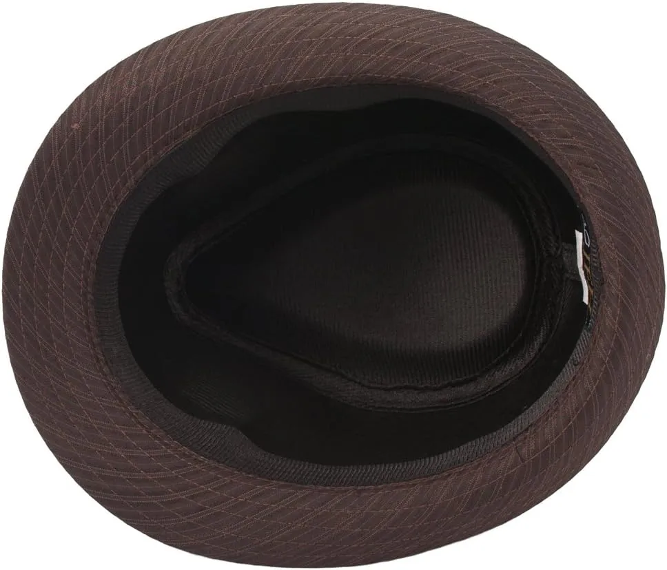 Milani Stripe Style Fedora Hat with Matching Band