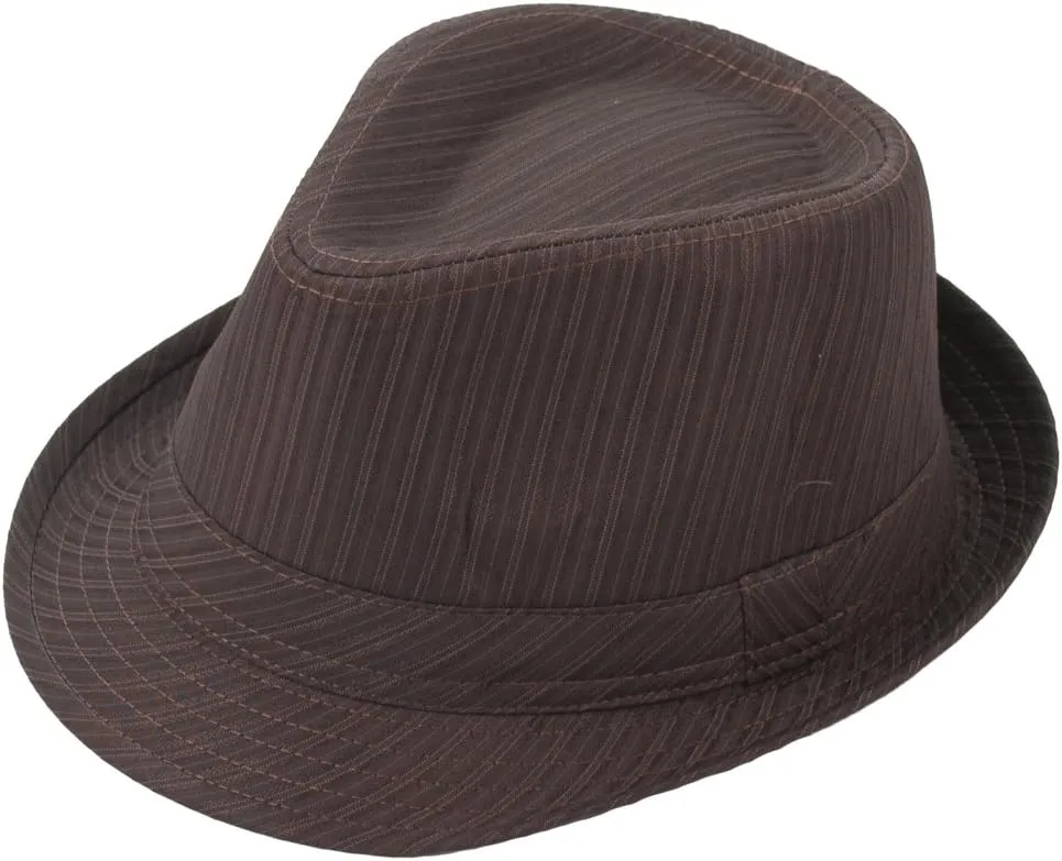 Milani Stripe Style Fedora Hat with Matching Band
