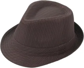 Milani Stripe Style Fedora Hat with Matching Band