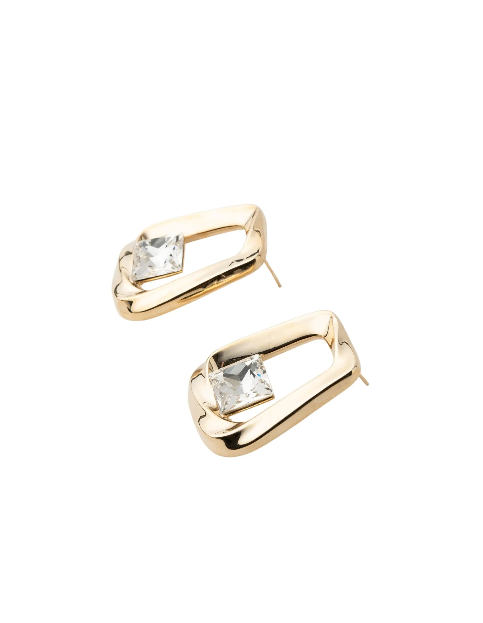 Mocha Skylar Stud Earrings White - Gold