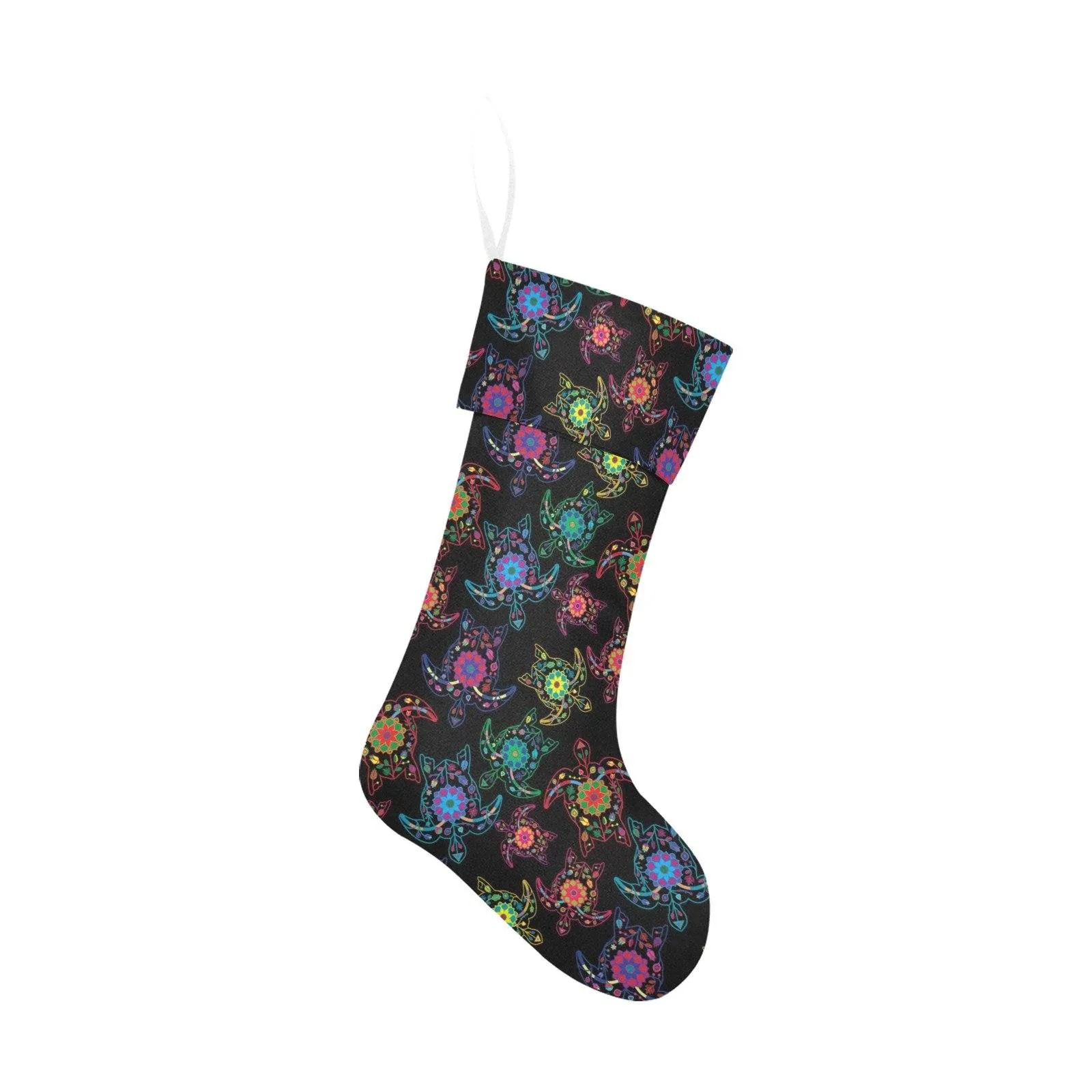 Neon Floral Turtles Christmas Stocking