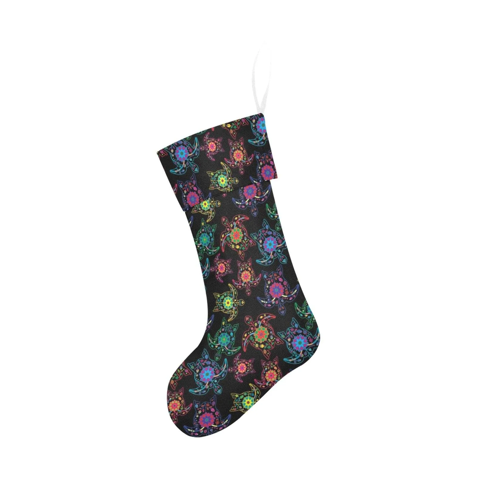 Neon Floral Turtles Christmas Stocking